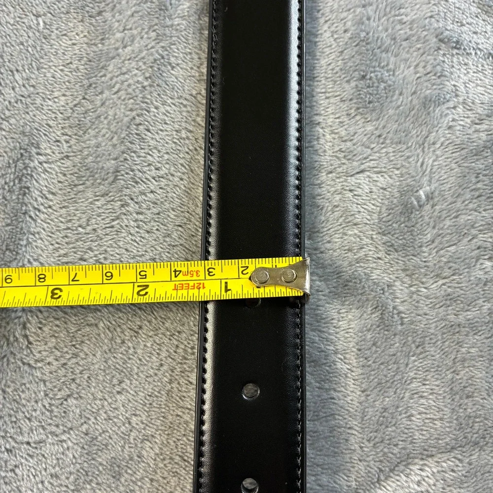 NWT Saddlebred Men's  XL 42-44 Black Coated Leather Dress Belt‎ 11BK010005